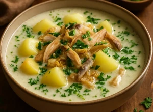 Kartupeļu zupa ar kūpinātām zivīm