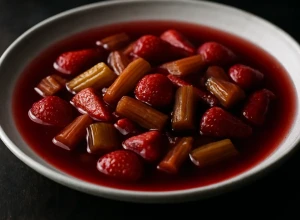 Rabarberu un zemeņu kompots