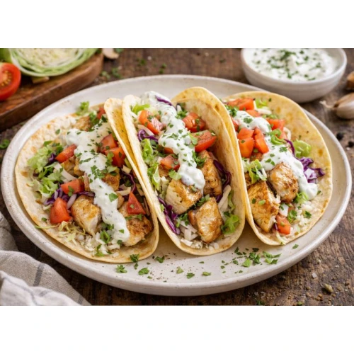 Zivju tacos ar jogurta mērci